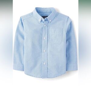 The Children's Place Toddler Boys Long Sleeve Blue Button Down Oxford Size 3T